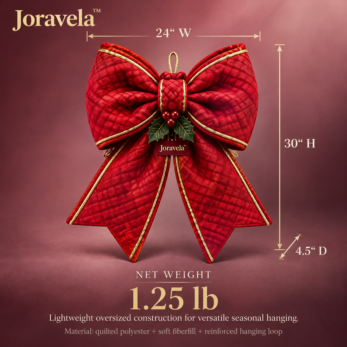 Joravela™ Grand Quilted Holiday Bow