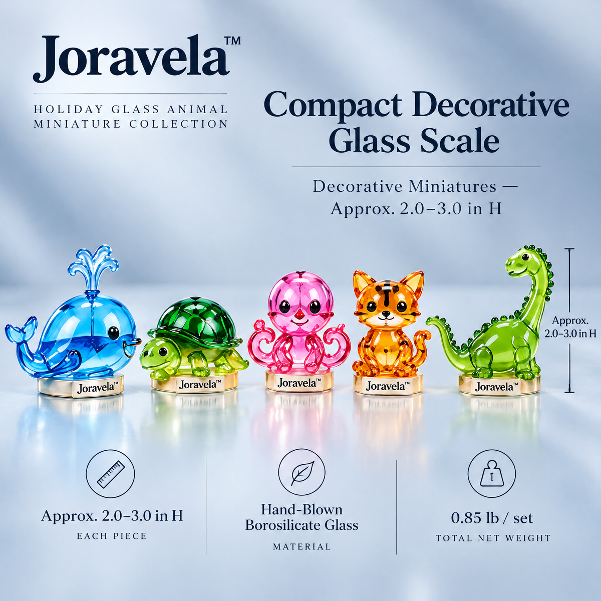 Joravela™ Holiday Glass Animal Miniature Collection