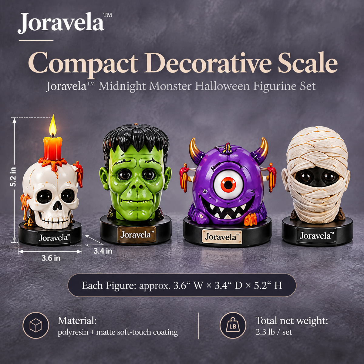 Joravela™ Midnight Monster Halloween Figurine Set