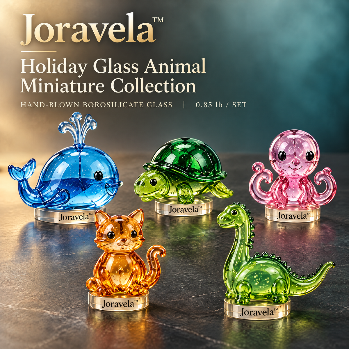 Joravela™ Holiday Glass Animal Miniature Collection