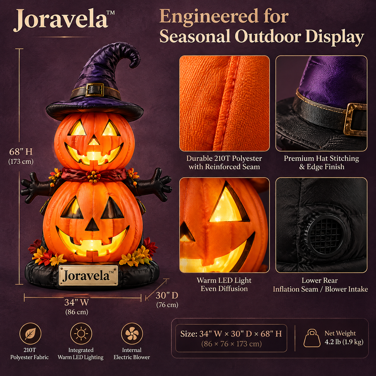 Joravela™ Harvest Pumpkin Spirit Inflatable