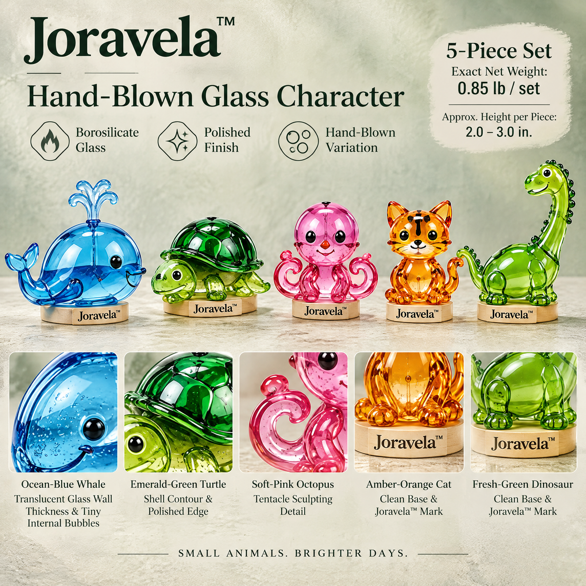Joravela™ Holiday Glass Animal Miniature Collection