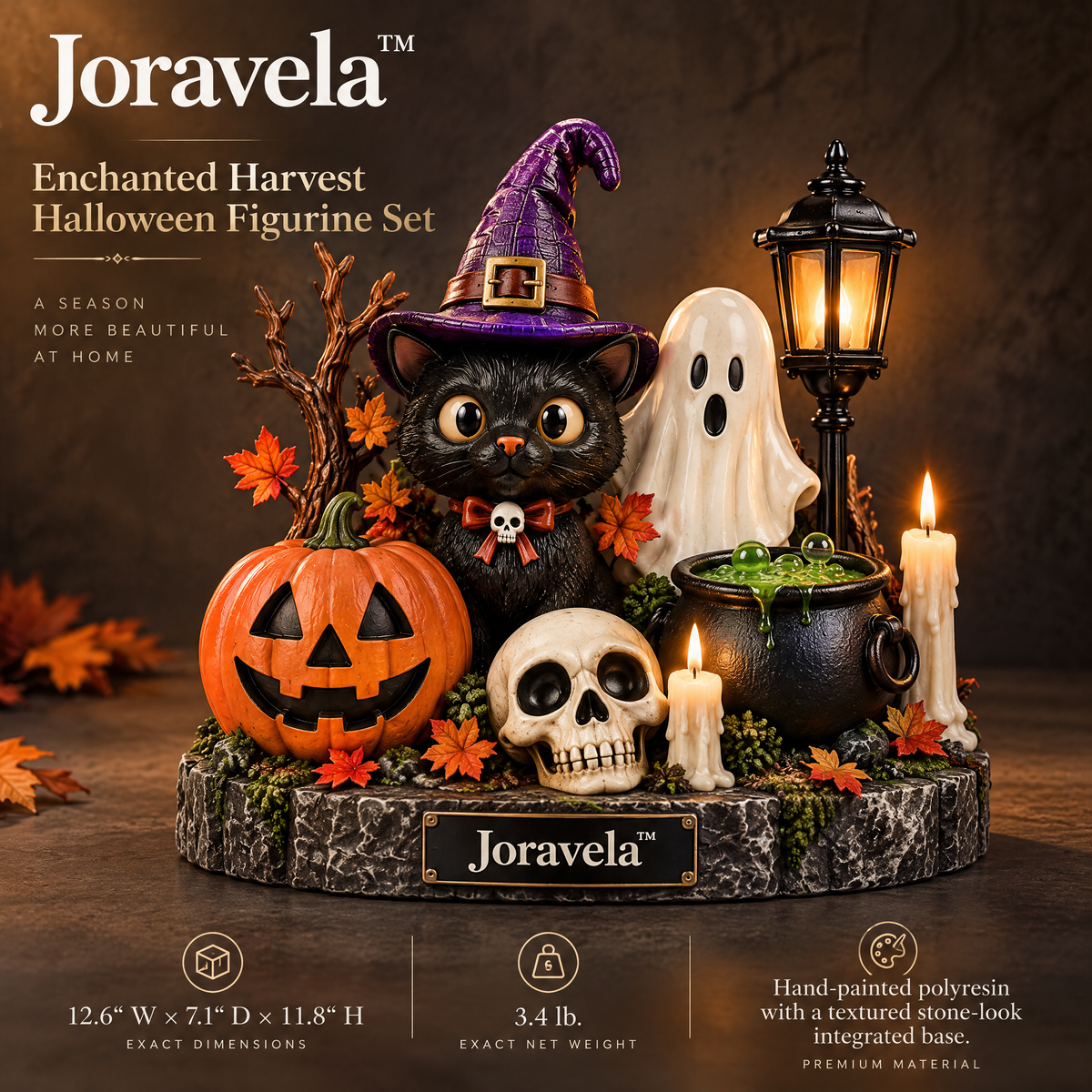 Joravela™ Enchanted Harvest Halloween Figurine Set
