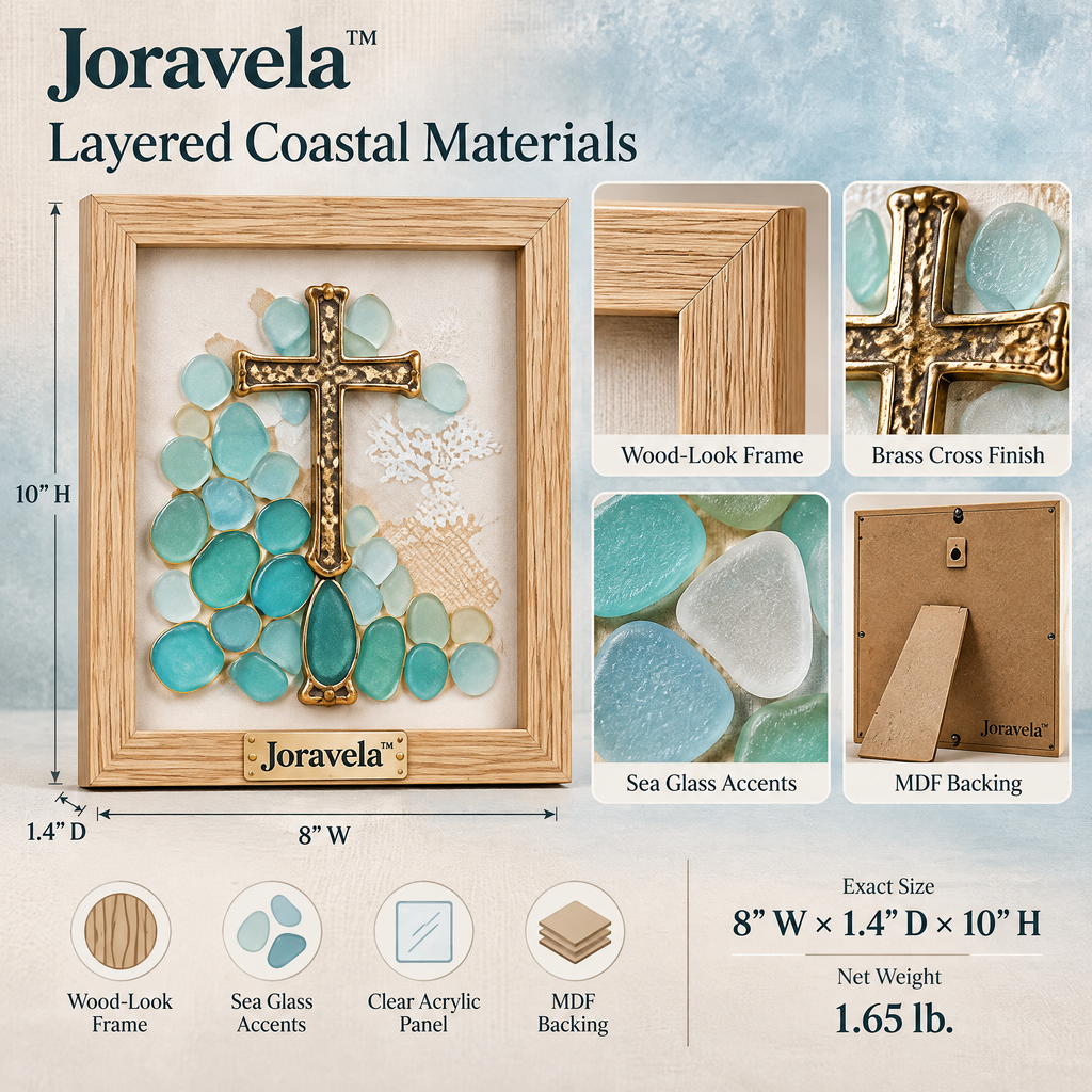 Joravela™ Sea Glass Cross Decorative Frame