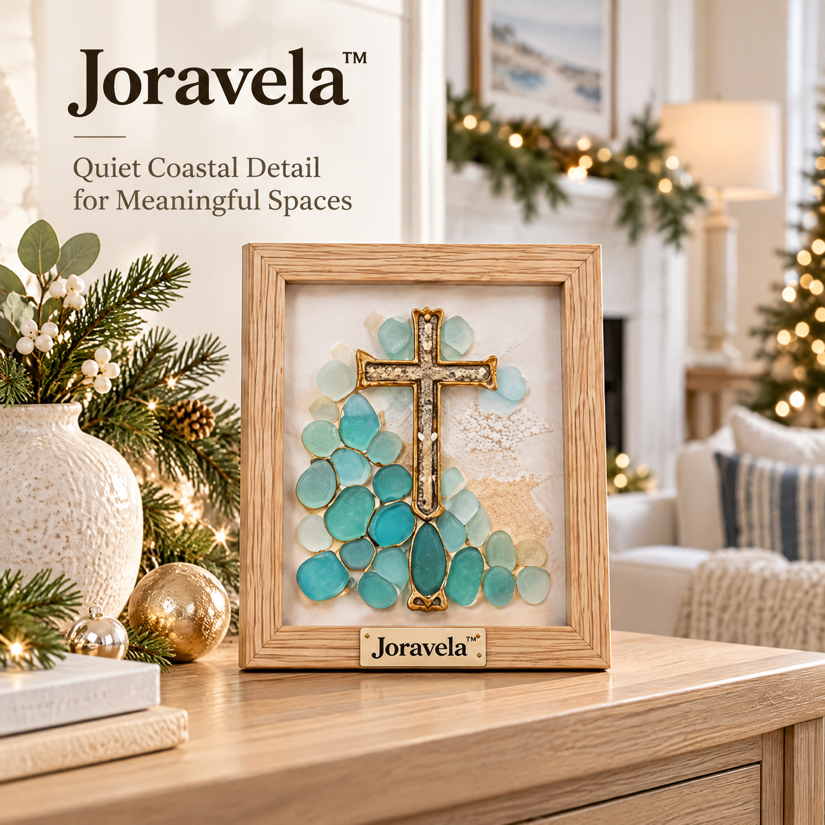 Joravela™ Sea Glass Cross Decorative Frame