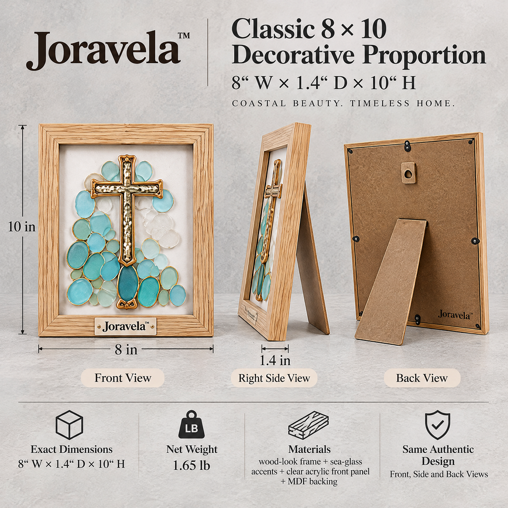 Joravela™ Sea Glass Cross Decorative Frame