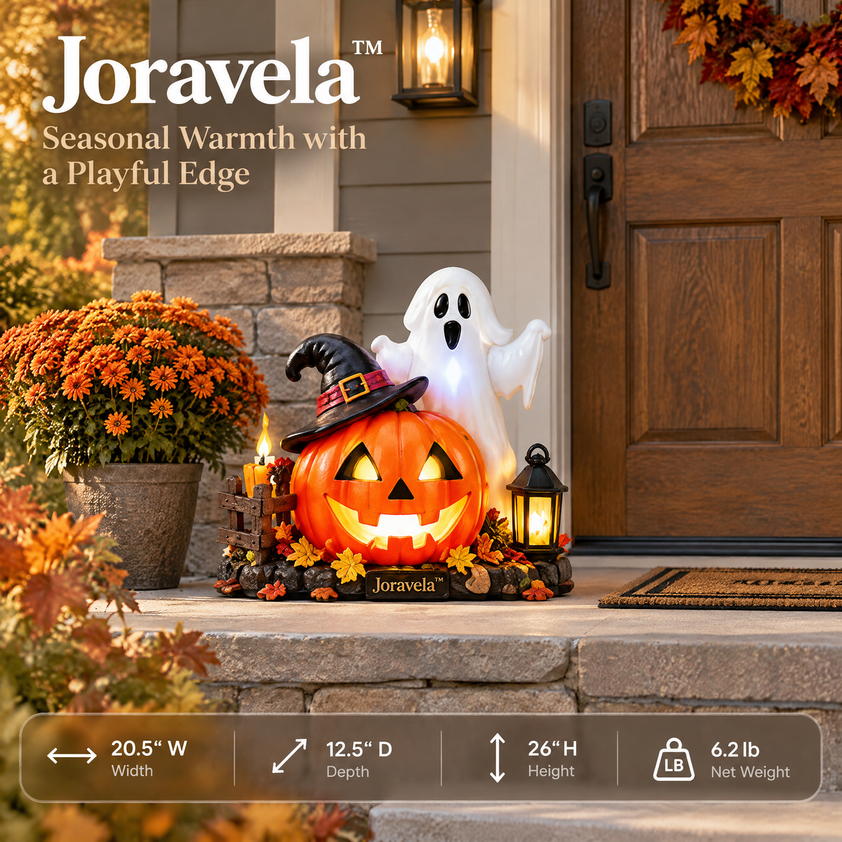 Joravela™ Harvest Ghost & Pumpkin Yard Display